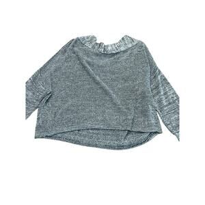 Free People Women's Gray Long Sleeves Off The Shoulder Knit Sweater Size XS